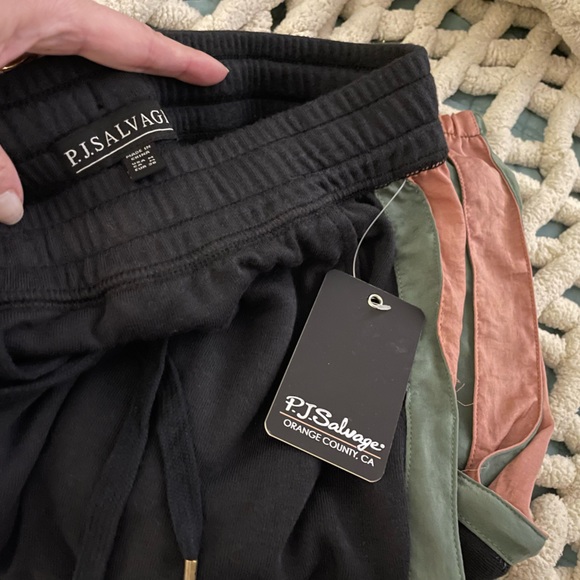 PJ Salvage Sister Satin-Stripe Jogger Pajama Pants - Picture 5 of 5